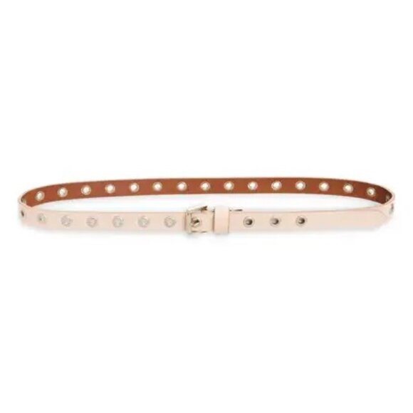 AllSaints Rivet Leather Belt – Blush / Antique Nickel Medium NWT